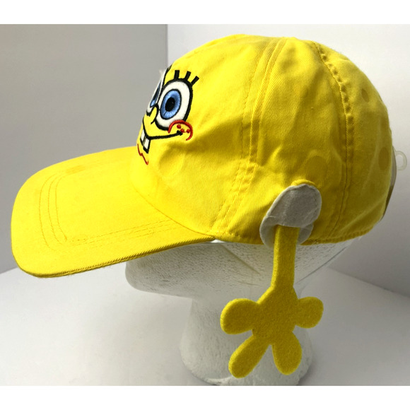 NICKELODEON 2011 YELLOW Cap Stretch SPONGE BOB SQUARE PANTS HAT CHILDs 4+NWT - Picture 3 of 7